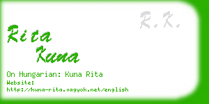 rita kuna business card